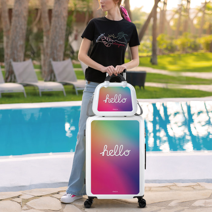 Juego De Maletas Pc Itaca Base Blanco Blanco Hello