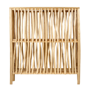 Armoire basse 2 portes en bois flotté et bois massif de teck - JESSIE