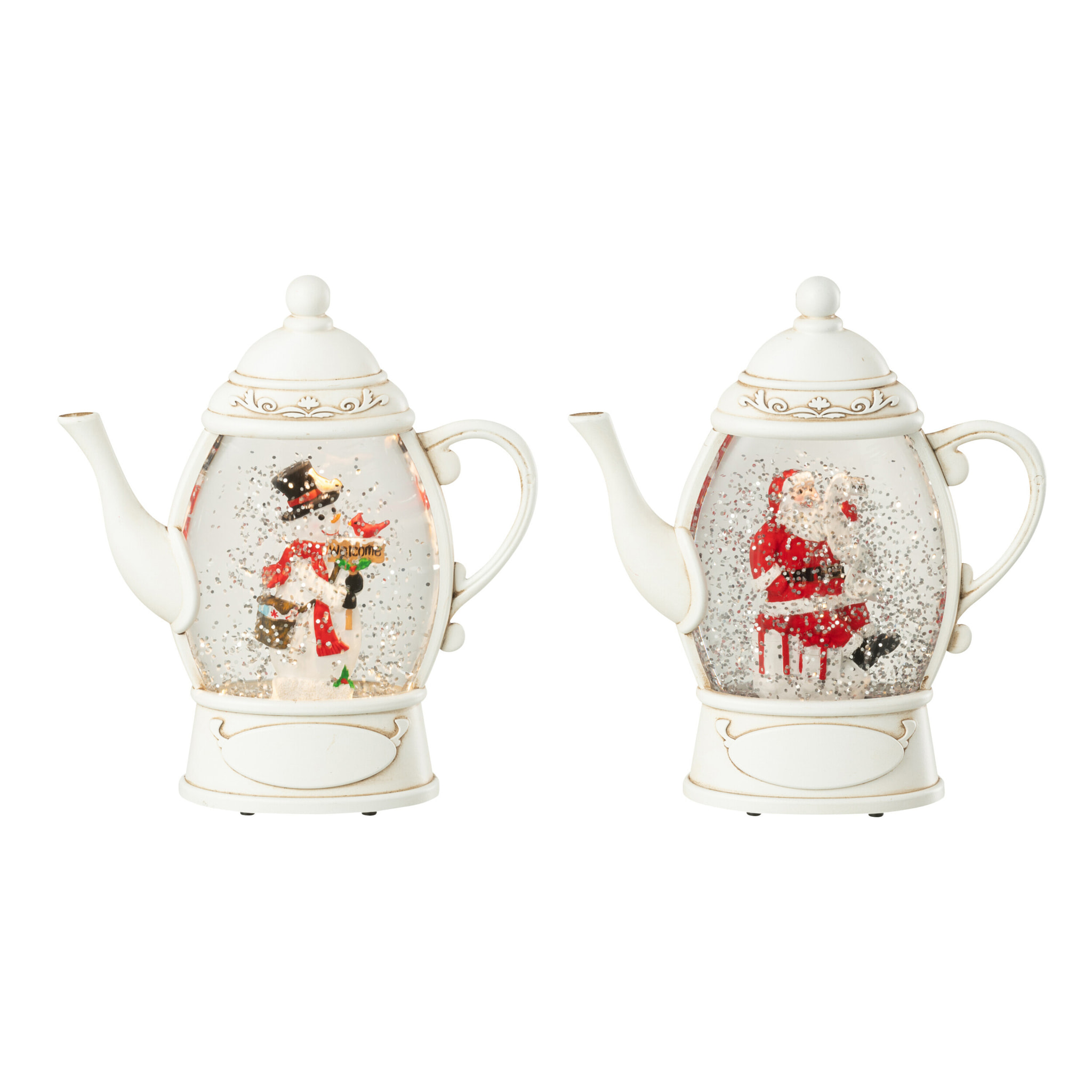 J-Line suspension Boule À Neige Théière - plastique - blanc - 2 pcs