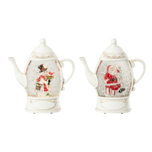 J-Line suspension Boule À Neige Théière - plastique - blanc - 2 pcs