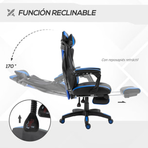 Silla Gaming para Oficina Respaldo Regulable Negro y Azul