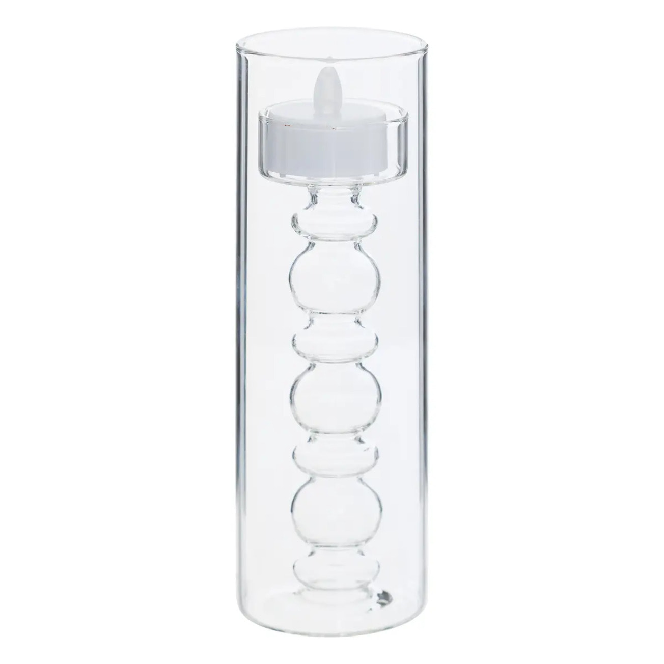Bougie LED Lena transparent 6x6cm
