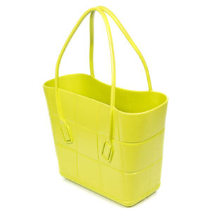 Borsa cestino Shopper Villandro, monopezzo in morbido pvc inciso con manici grandi