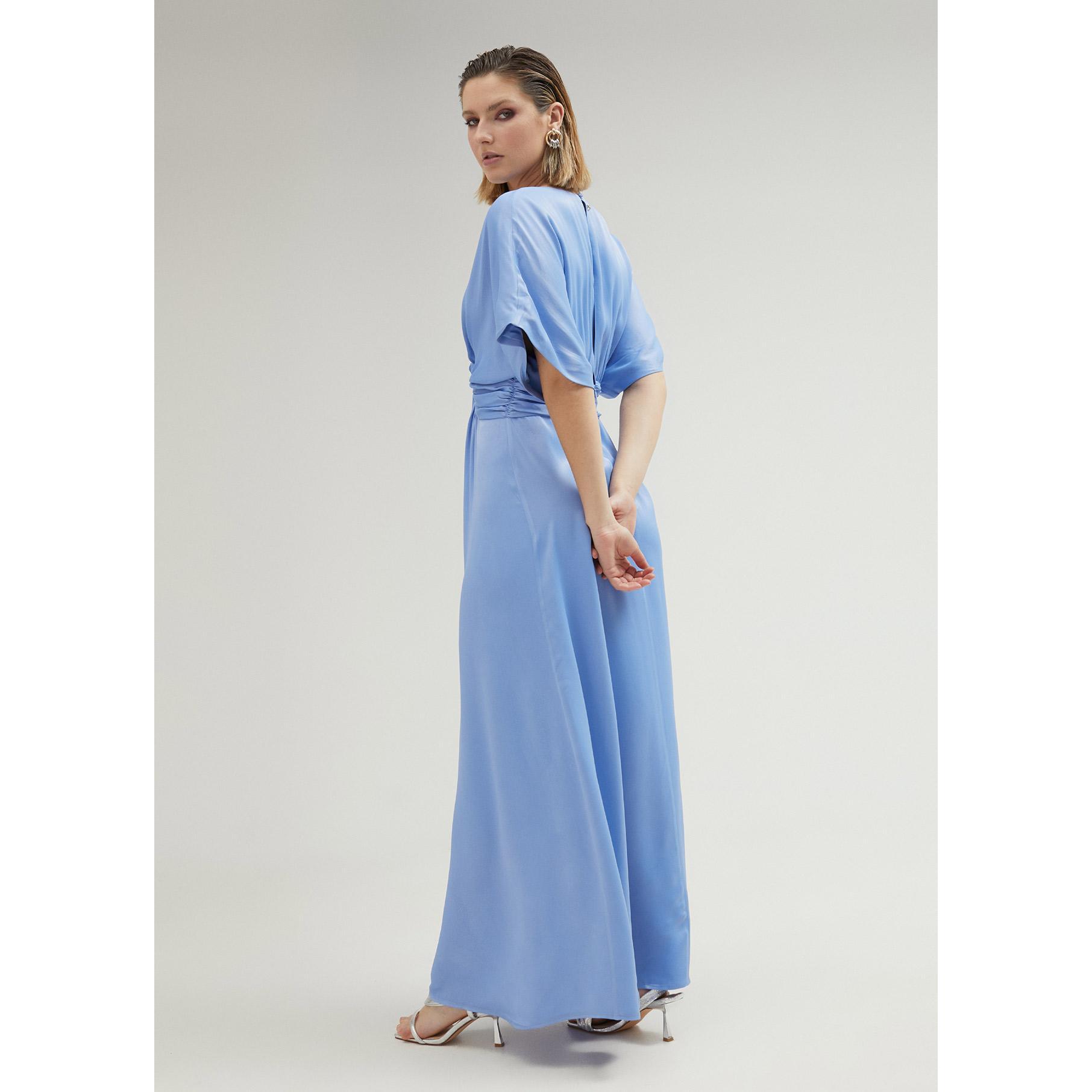 Vestito lungo con drappeggio in vita