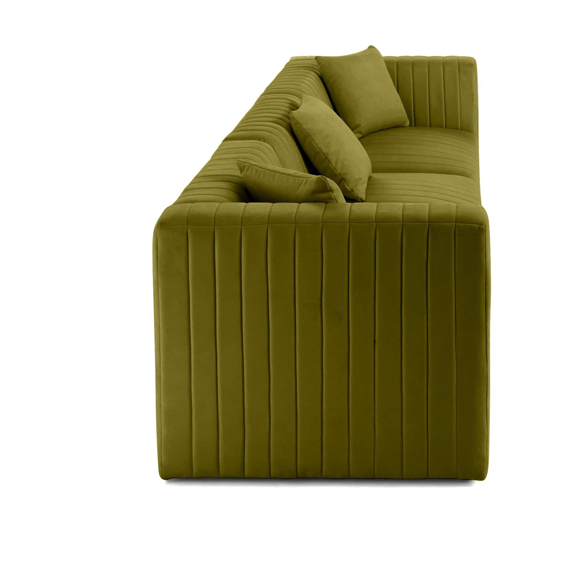 Nova - canapé modulable 3 places - en velours - Vert Olive