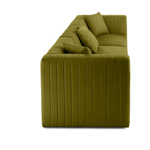 Nova - canapé modulable 3 places - en velours - Vert Olive