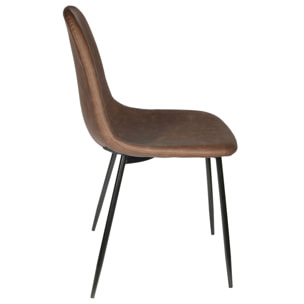 Chaise Pu Amber Marron - Lot De 4