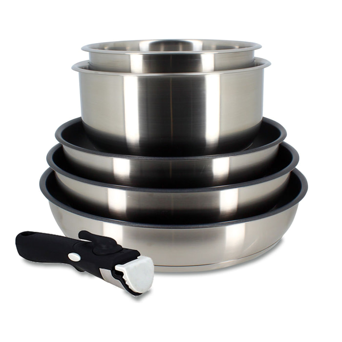 Batterie de cuisine 6 pièces en inox - tous feux IRIS