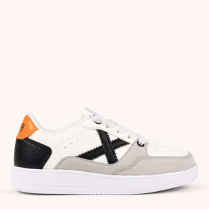 Zapatilla Infantil Multimaterial en Blanco, Gris y Naranja - MUNICH LEGIT KID 25