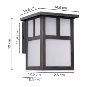 Forlight Osaka (5 unidades) Aplique de Pared Exterior Rústico de Estilo Japonés. Bombilla E27. Lámpara Jardín IP23 Marrón Óxido