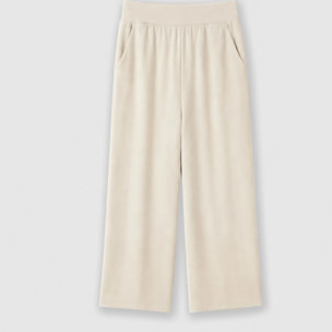 Pantalón largo fluido liso natural