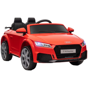 Audi TT Eléctrico Infantil Coche Juguete Niño 3 Años+ con Mando a Distancia con Música y Luces Modos de Aprendizaje Batería 12V Doble Apertura de Puerta 102x60x44 cm Rojo