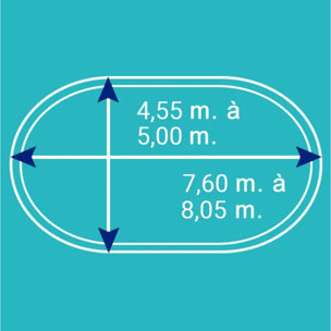 Bâche d'hivernage pour piscine ovale de 7,60 x 4,55 m à 8,05 x 5 m