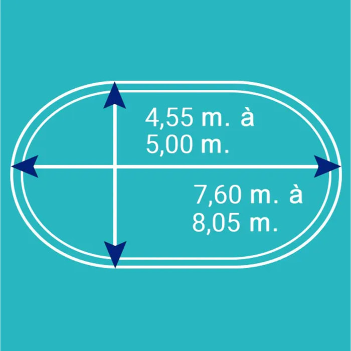 Bâche d'hivernage pour piscine ovale de 7,60 x 4,55 m à 8,05 x 5 m