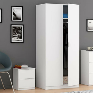 Comodino Con 2 Cassetti Per Camera Da Letto Cameretta Ragazzi Studio Ingresso Comò Settimino Zona Notte 38 x 33,5 x 45 cm Cm Colore Bianco