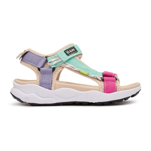 Sandalias Abiertas Deportivas con Cierre Adherente en Multicolor