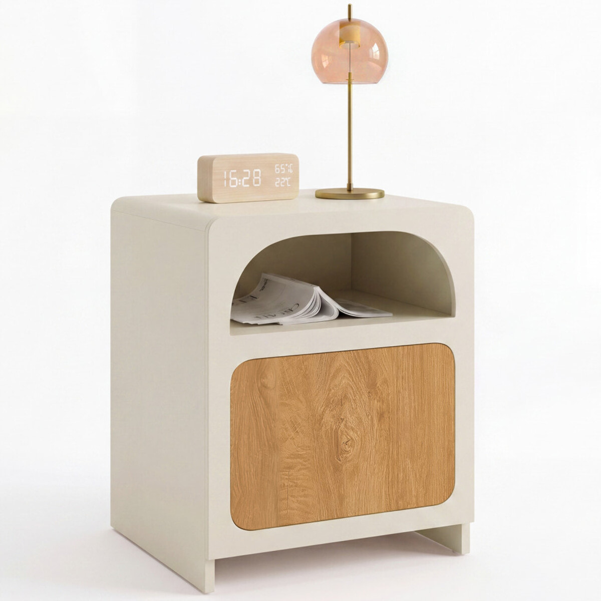 Tables de chevet Athènes 1 tiroir 1 niche - lot de 2