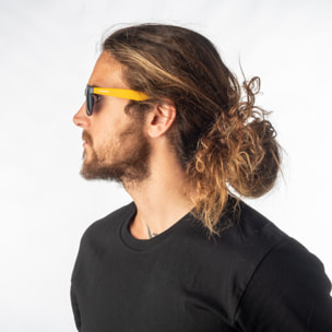 Gafas de sol OCEAN BEACH WAYFARER - Negro brillante / Amarilla