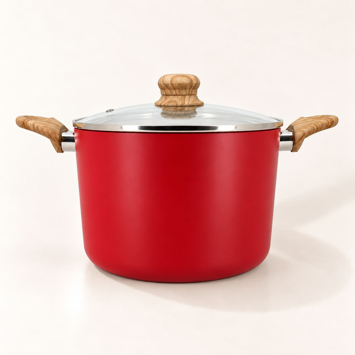 Faitout 24cm avec revêtement céramique rouge - tous feux COLORAMA
