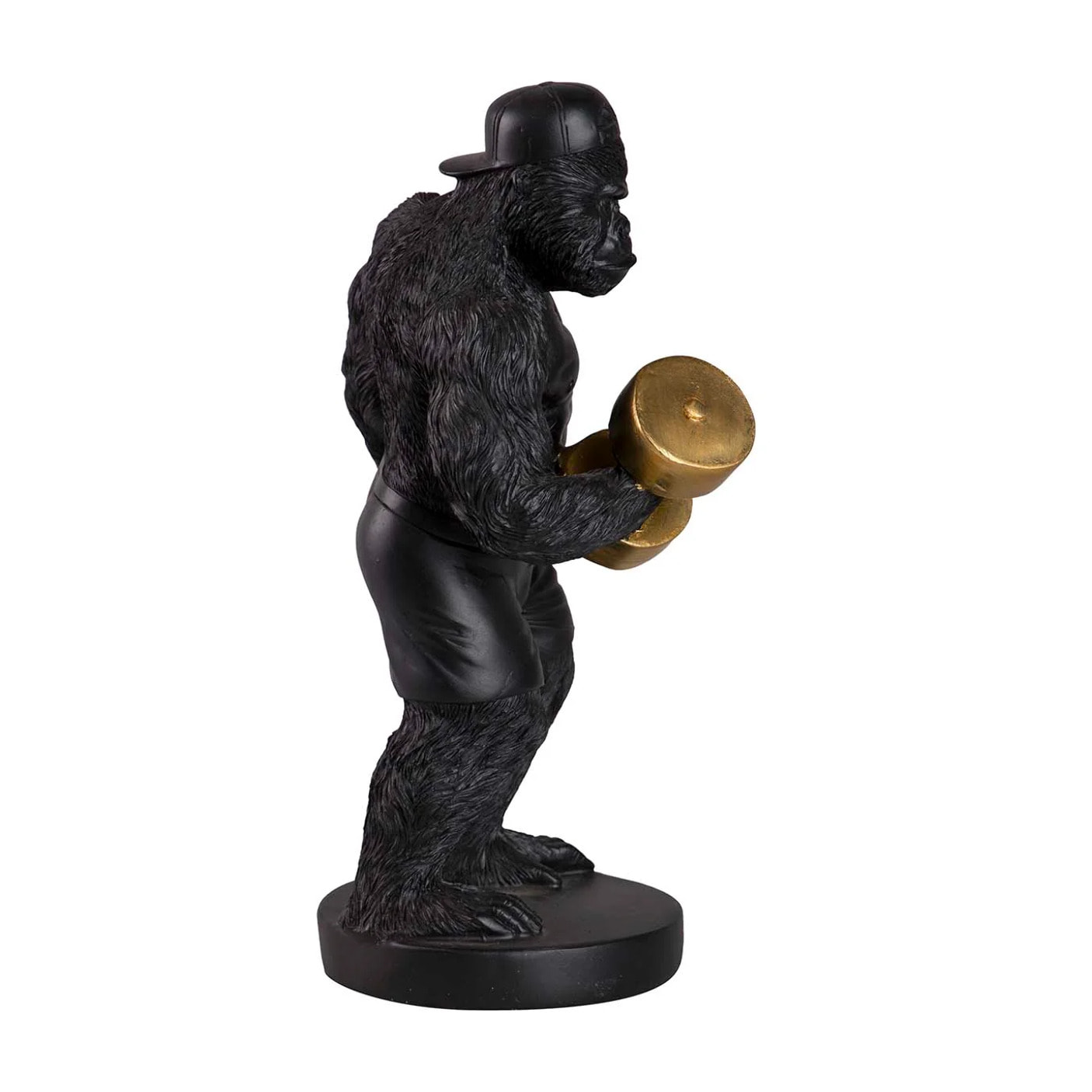 Figura Kingkong Pesas Resina Negra 18x15x30 Cm