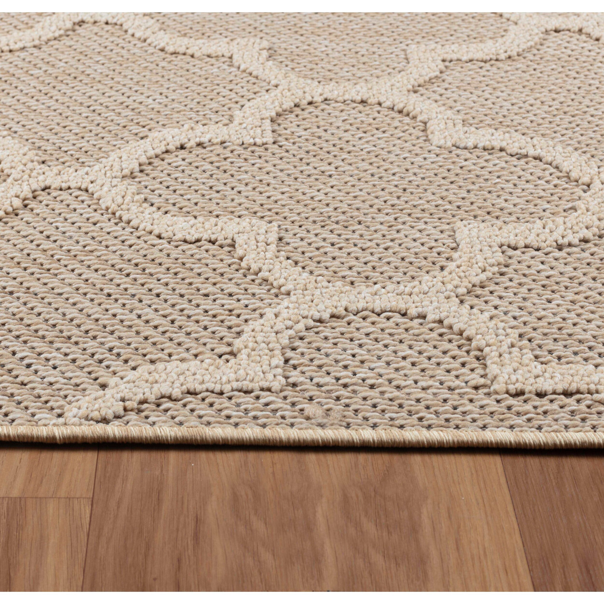 PATARA - Tapis intérieur/extérieur motif baroque beige - PAT4951BEI
