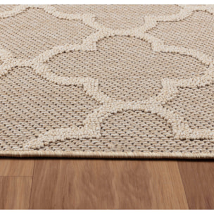 PATARA - Tapis intérieur/extérieur motif baroque beige - PAT4951BEI
