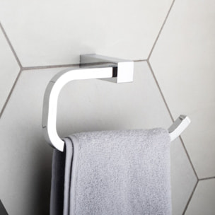 Multi set de deux crochets de salle de bain + porte-serviettes  à crocher, chrome (ELEMULTI-SET5)