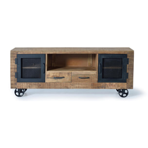 Mueble tv - madera de mango y hierro - 60x150x38cm