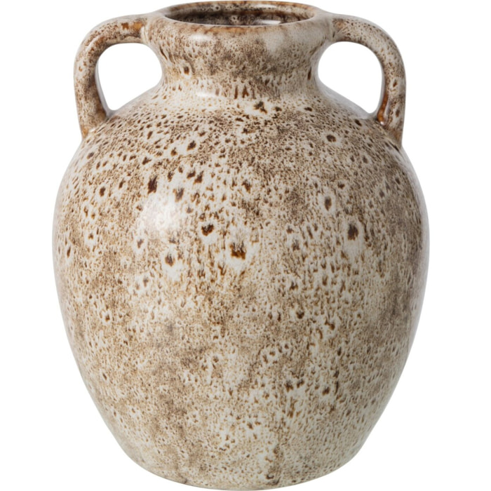 J-Line Vase 2 anses - porcelaine - taupe