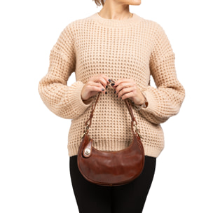 Borsa a spalla da donna - Modello False - Vera pelle - 25.0 x 18.0 x 8.0 cm