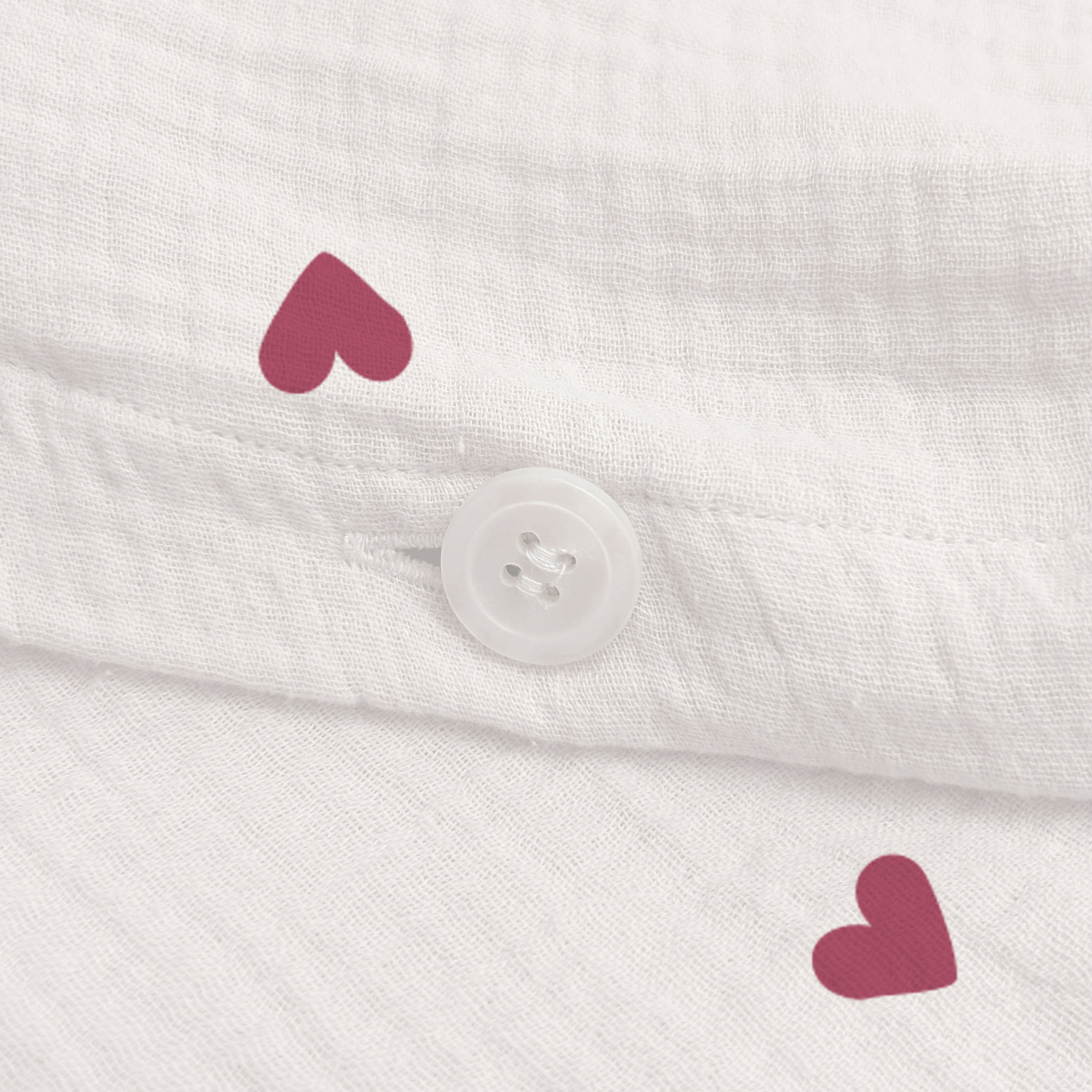 Parure de lit imprimée en gaze de coton, COEUR