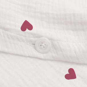 Parure de lit imprimée en gaze de coton, COEUR