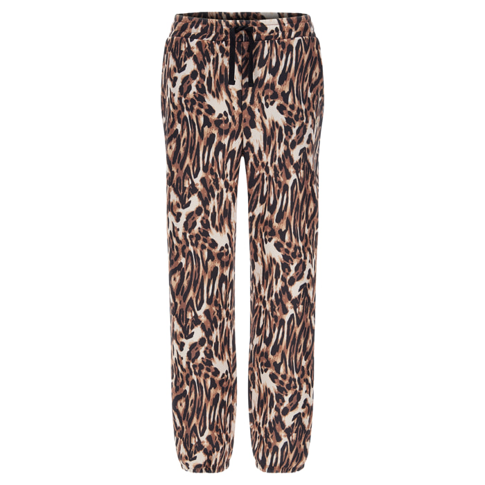 Pantaloni sportivi in felpa stampata animalier