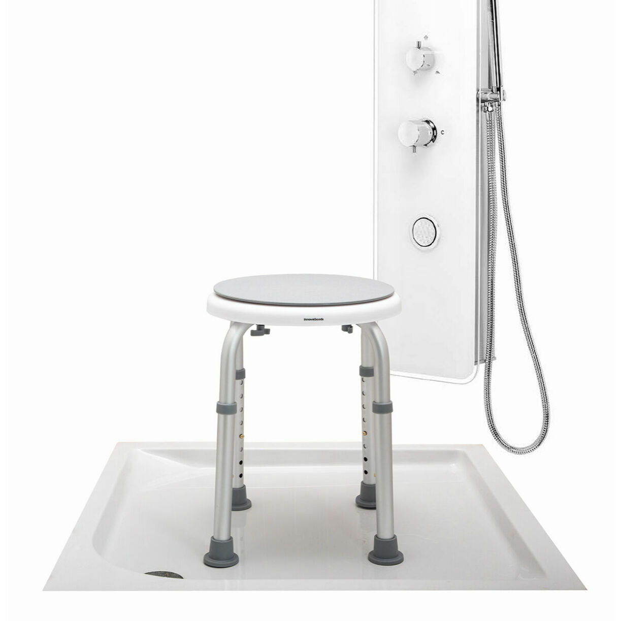 Taburete de Baño Giratorio y Regulable Roshawer InnovaGoods