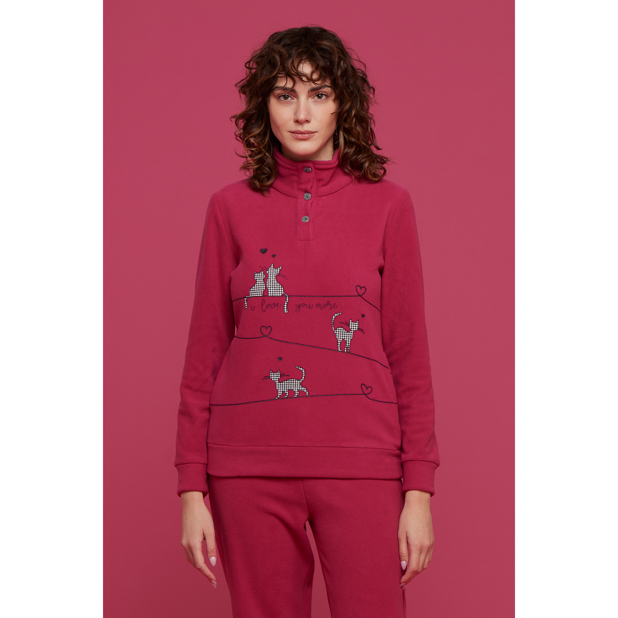 Pigiama donna micropile love cat Noidinotte