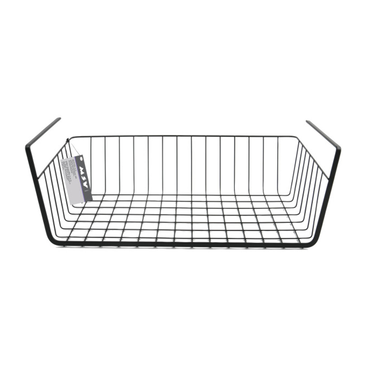 Panier de rangement suspendu à  étagère 38,5x25,5x14cm en Acier Noir mat MSV