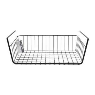 Panier de rangement suspendu à  étagère 38,5x25,5x14cm en Acier Noir mat MSV