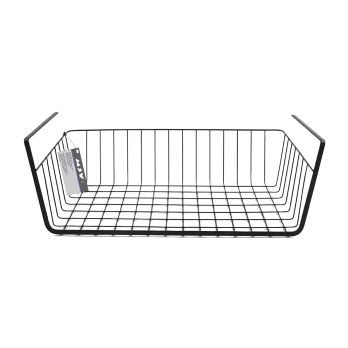 Panier de rangement suspendu à  étagère 38,5x25,5x14cm en Acier Noir mat MSV