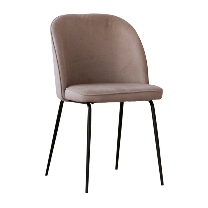 Chaise rembourrée Leivar -tissu. pieds métalliques-couleur beige 48 x 86 x 54 cm