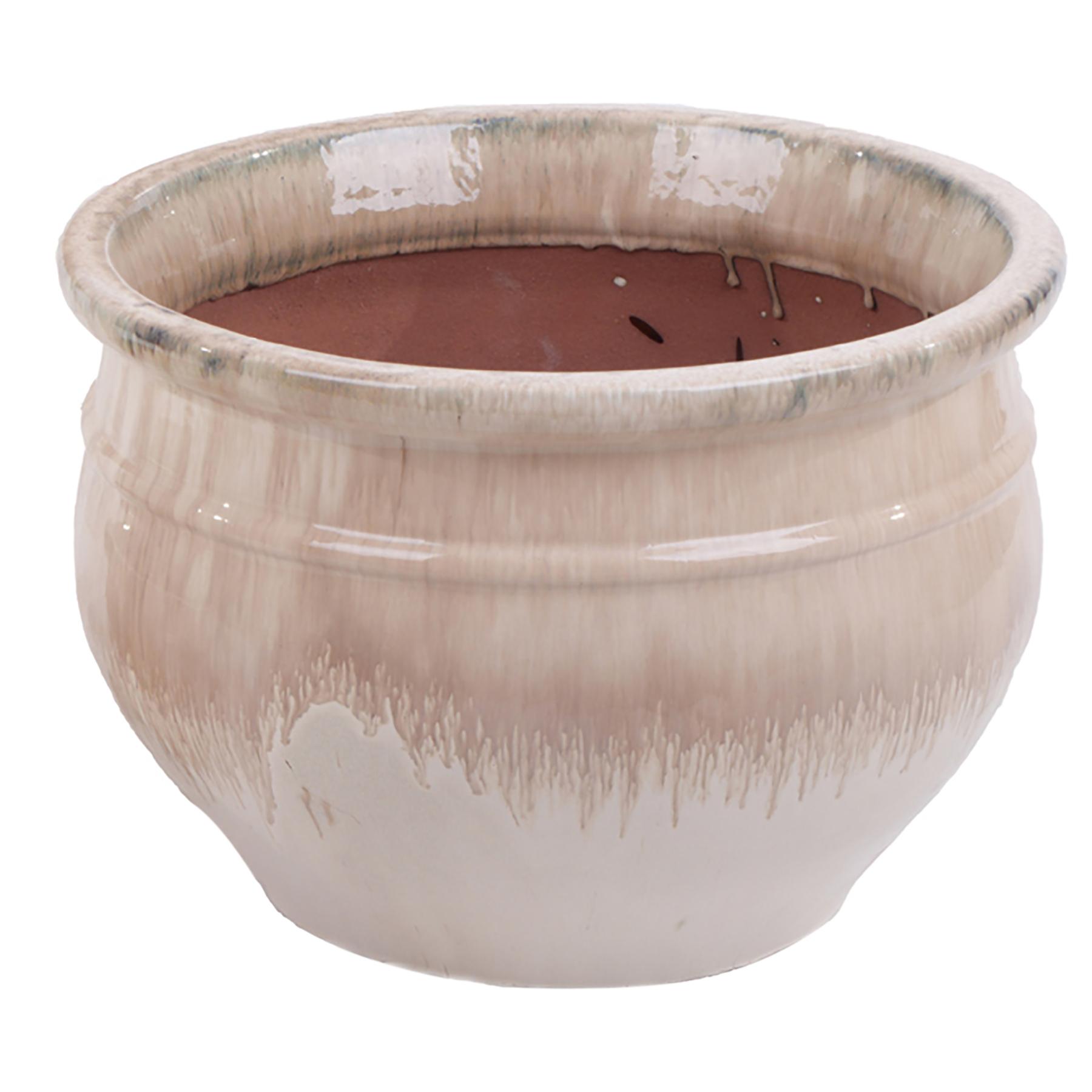 Vaso Cachepot In Ceramica. Larghezza 36 Cm - Pezzi 1 - 36X26X36cm - Colore: Bianco - Bianchi Dino - Ceramica