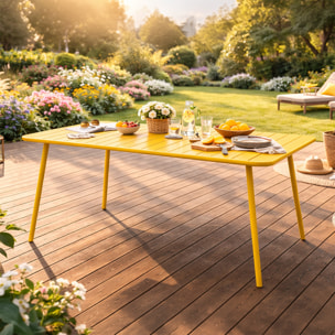 EVORA Table de jardin 4 à 6 places 120cm jaune