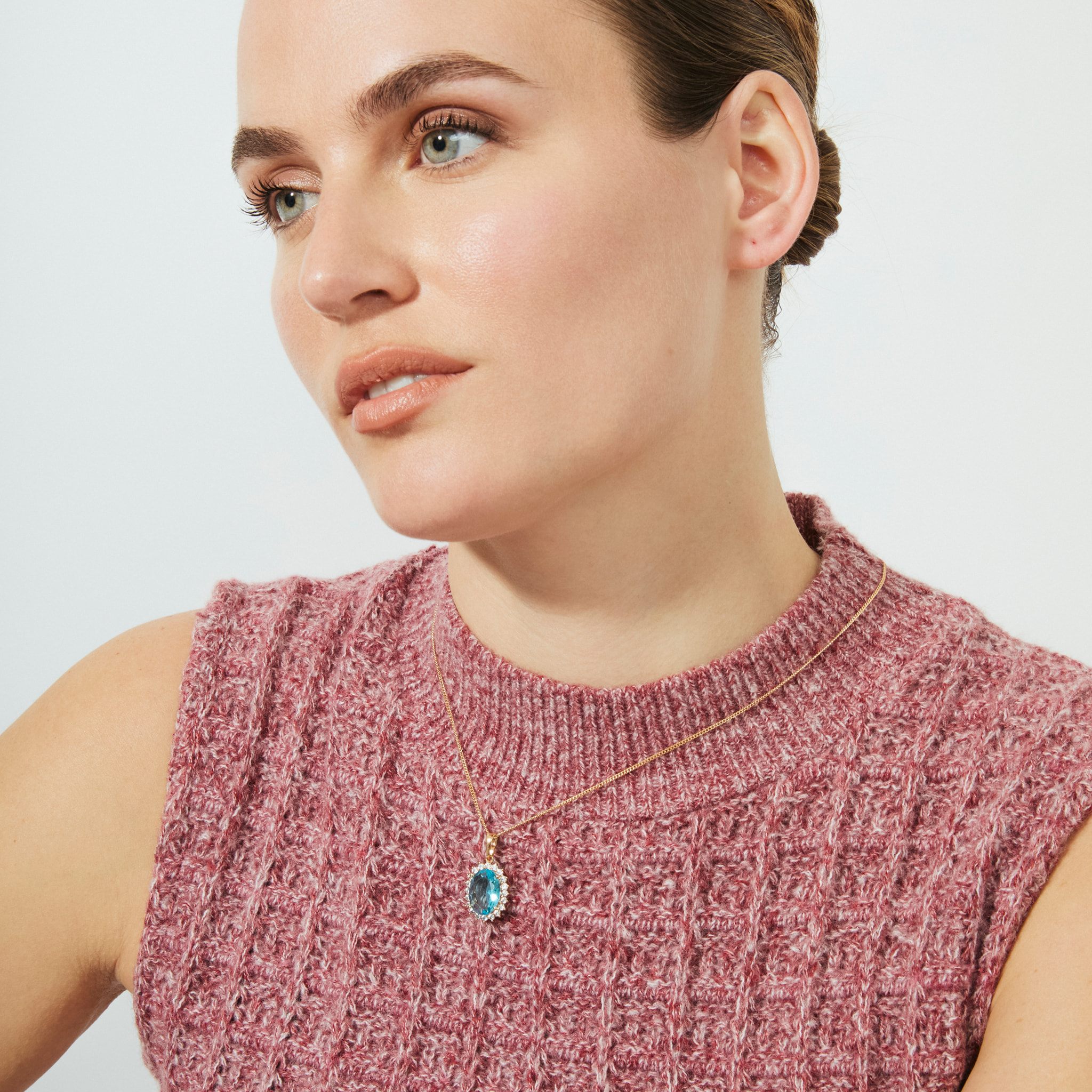 Collar Huape acabado oro rosa 18k