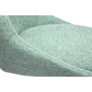 Tabourets de bar réglables pivotants 360° en tissu effet velours texturé vert céladon et métal (lot de 2) ALESS