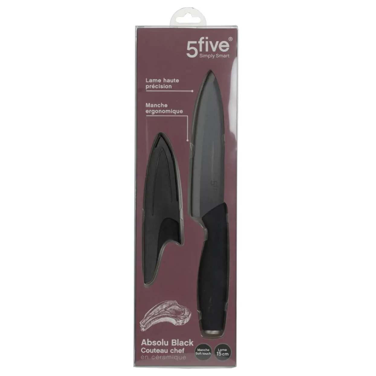 Couteau chef céramique - lame 15cm Absolu Black