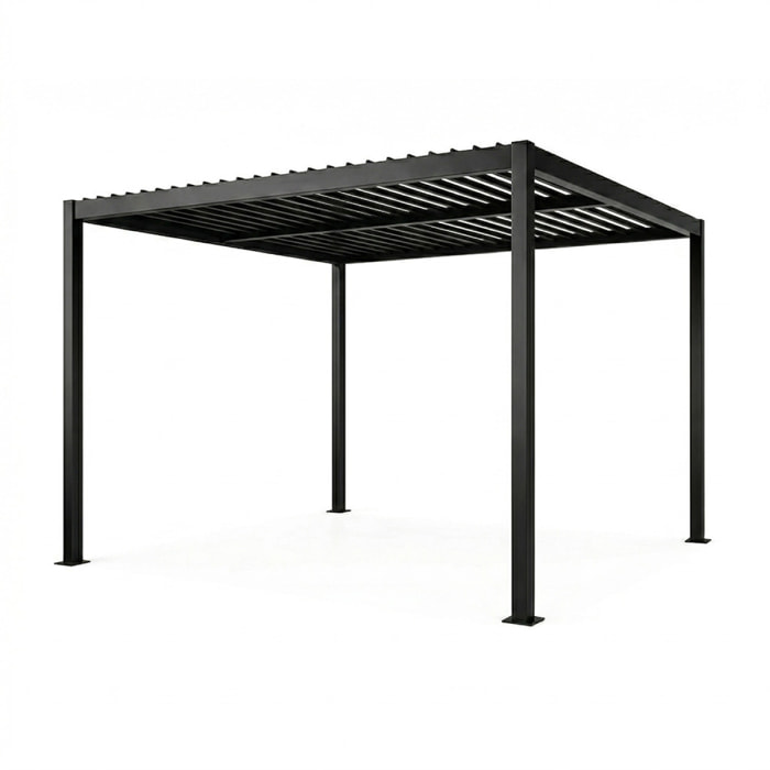 Pergola bioclimatique structure et lames orientables en aluminium 3x3m SOPRON