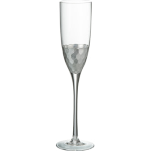 J-Line flute à Champagne - verre - transparent/argent - 6 pcs