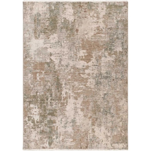 ONA Alfombra abstracta con flecos beige y verde, varias medidas disponibles.