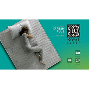 Colchón viscoelástico Royal Sleep Xfresh Plus, 18 cm, Antiácaros, Coolfresh, Firmeza alta