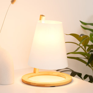 Lampe "Pita" - bambou et blanc H26 cm