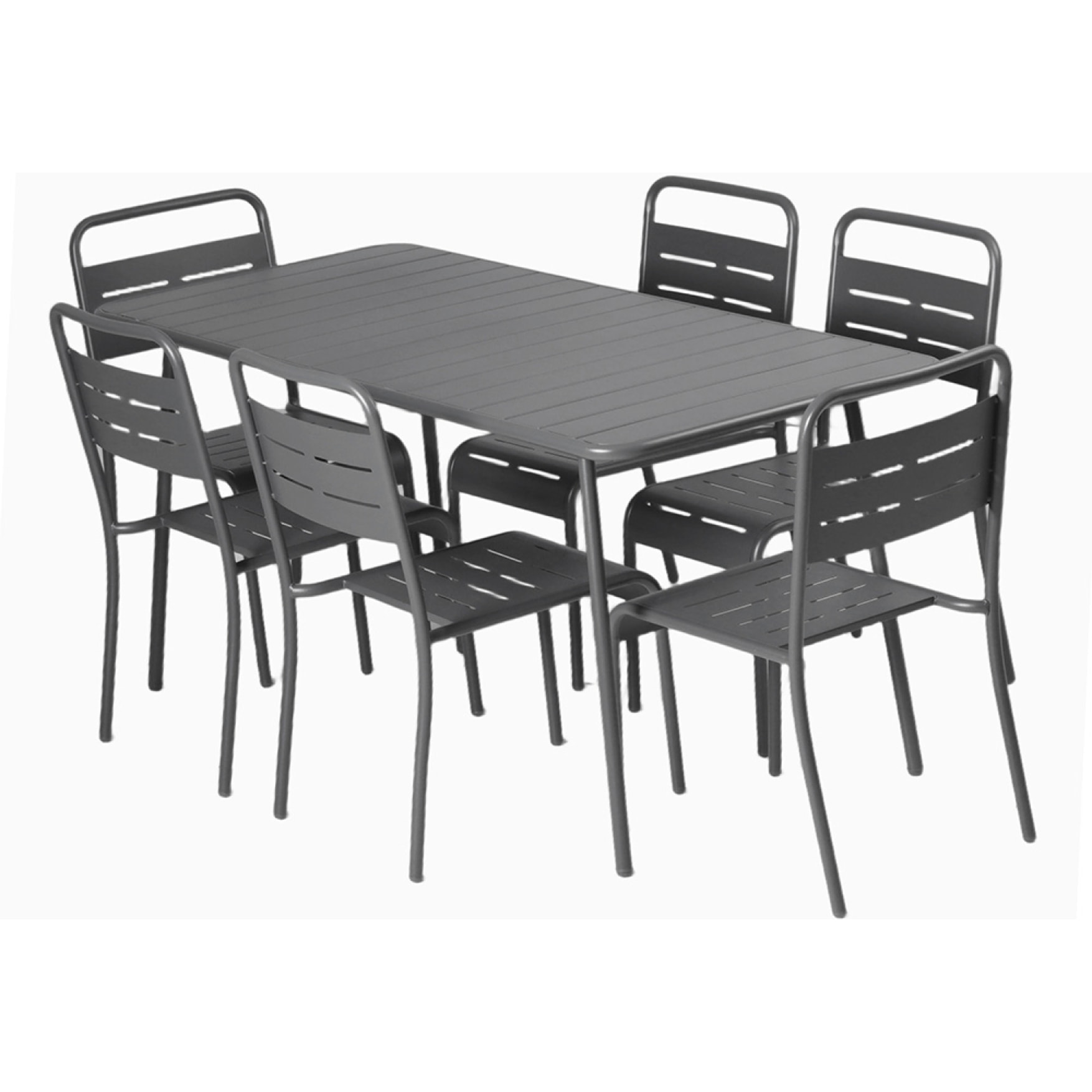 EVORA Ensemble table de jardin 160 cm et 6 chaises